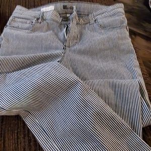 Striped kut jeans, skinny